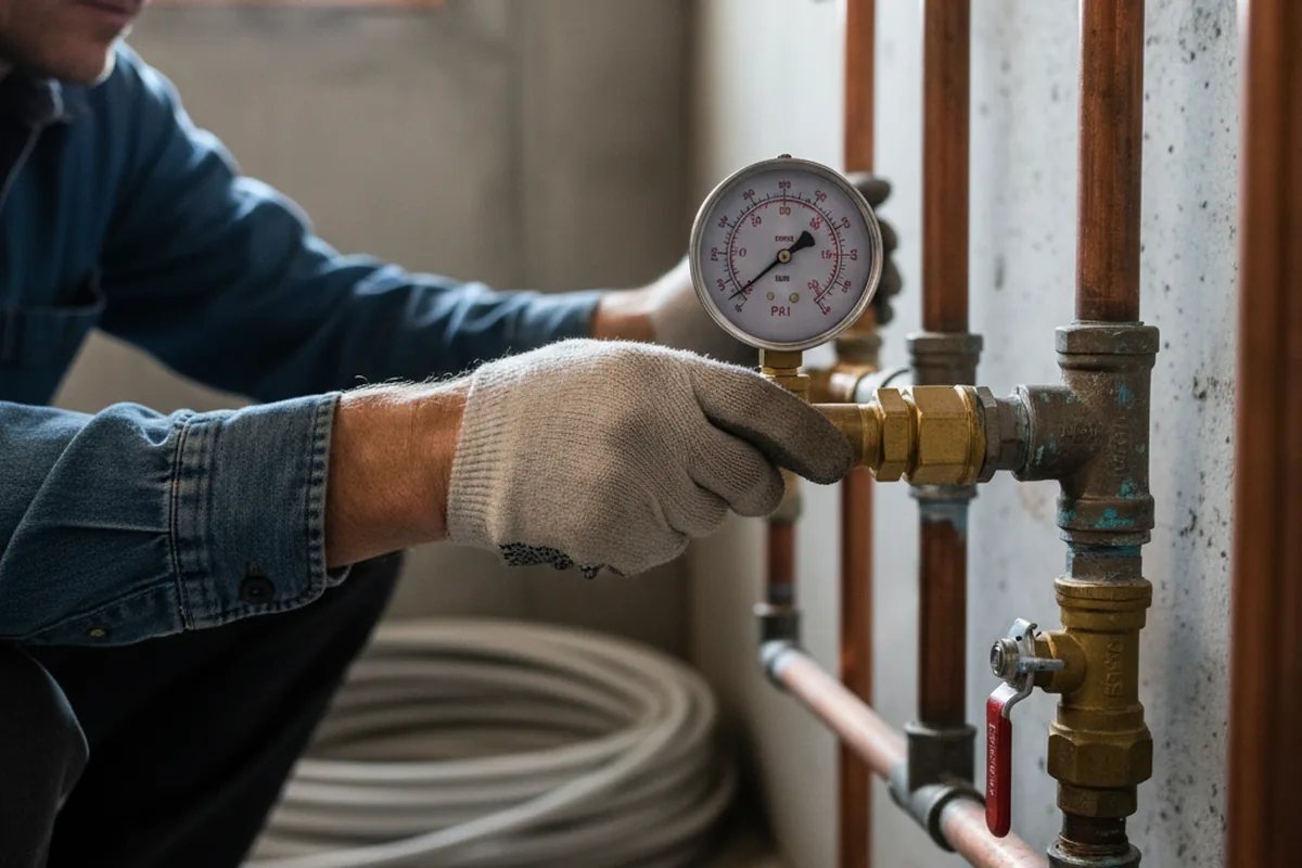 Pressure testing a repaired line during Water Line Repair in Ronan